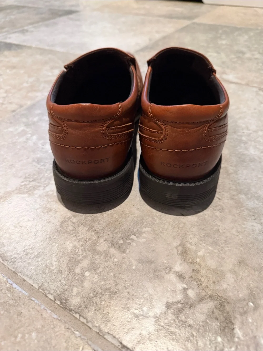 Rockport Men's Brown Leather Slip-On Loafers